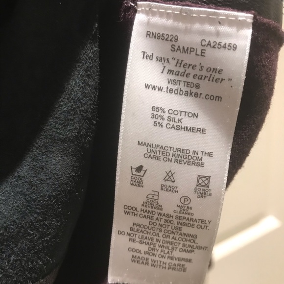 Ted Baker maroon sweater with black leather front - Picture 6 of 6